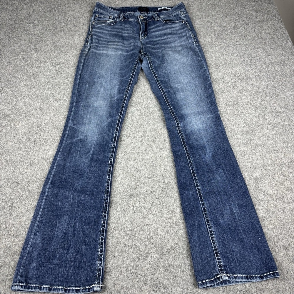 Daytrip Virgo Bootcut Jeans Women's 28xl Medium Wash Western Blue Denim Trendy